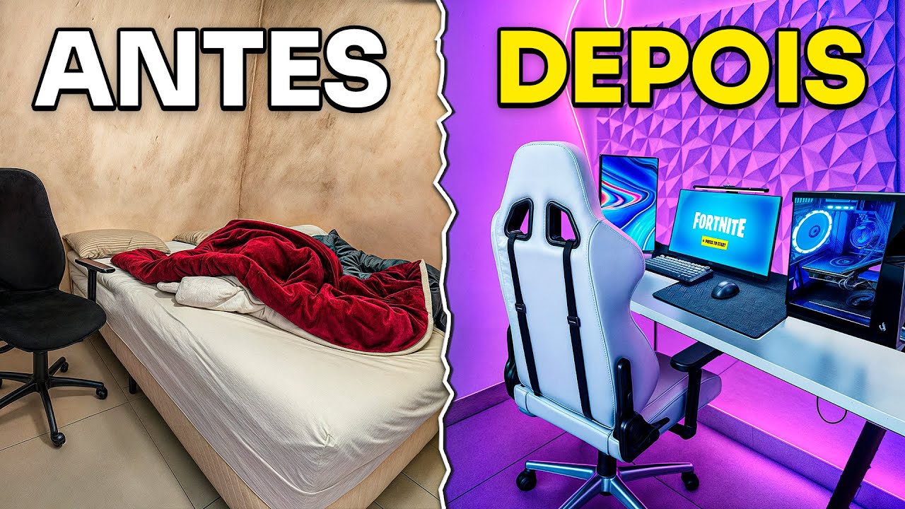 Transformei Meu Quarto Bagun&ccedil;ado no Setup Gamer PERFEITO!