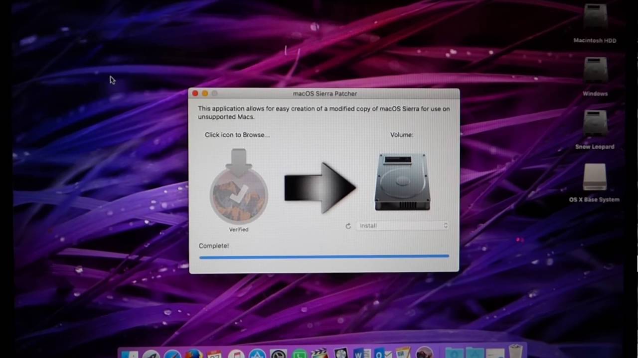 Install mac OS Sierra on unsupported Macs