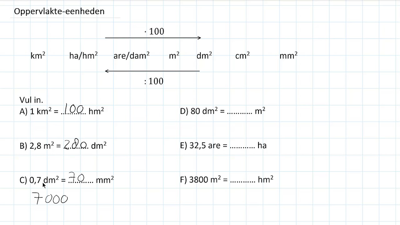 Oppervlakte-eenheden (1 HAVO/VWO & 1 VWO)