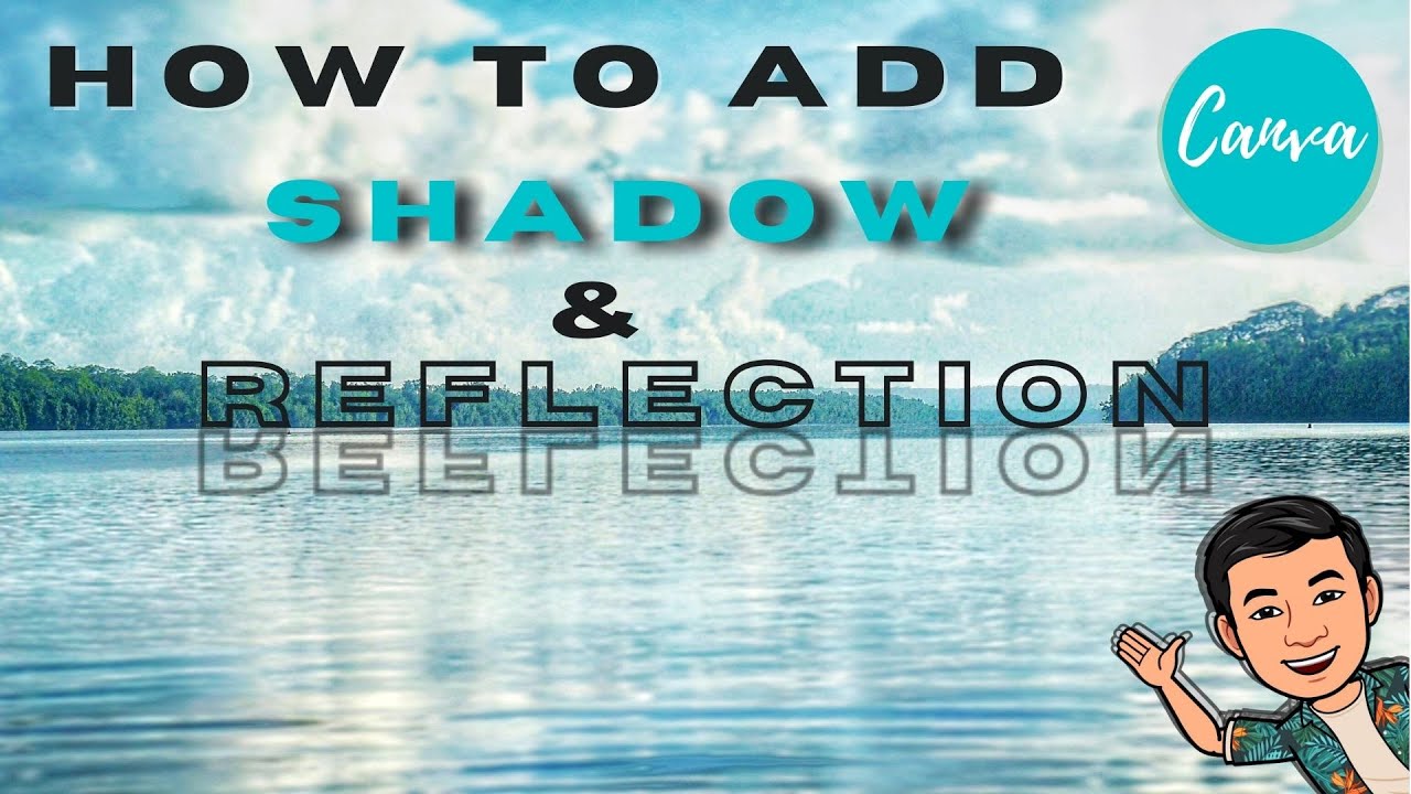 Text drop shadow & reflection (Canva free version) Ep 1