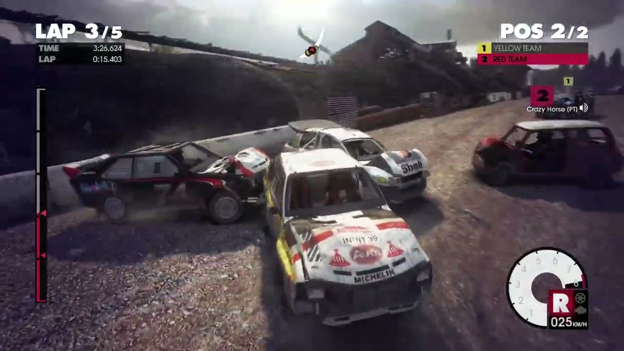 DiRT 3 Cat N Mouse 01.03.2026, 4vs4, close finish, but Zorro unblocked the yellow mini last lap