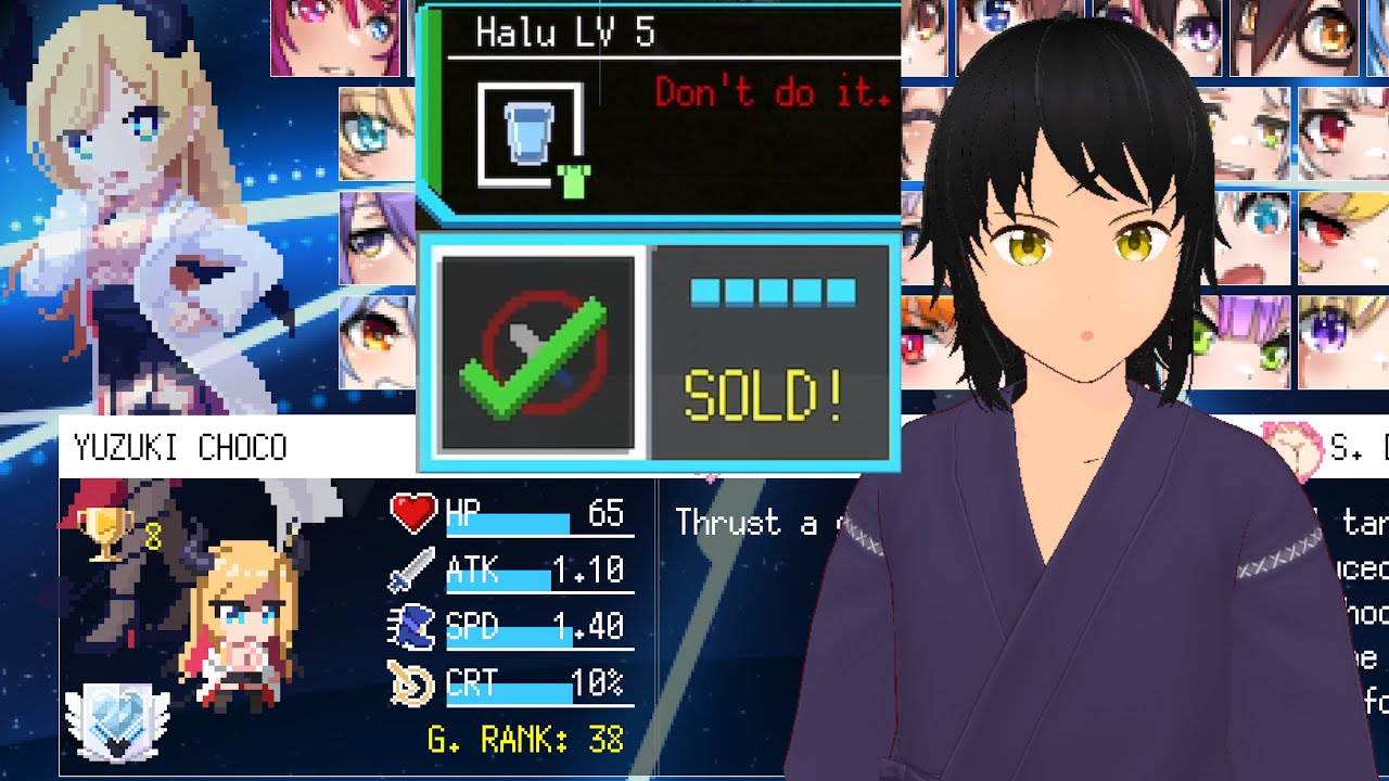 HoloCure v0.7 | Choco | Halu 5 + Mono-Weapon | Stage 5