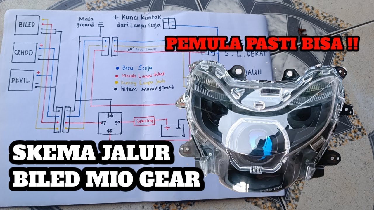 CARA RAKIT KABEL BILED MIO GEAR SKEMA JALUR BILED LENGKAP PEMULA PASTI BISA!!