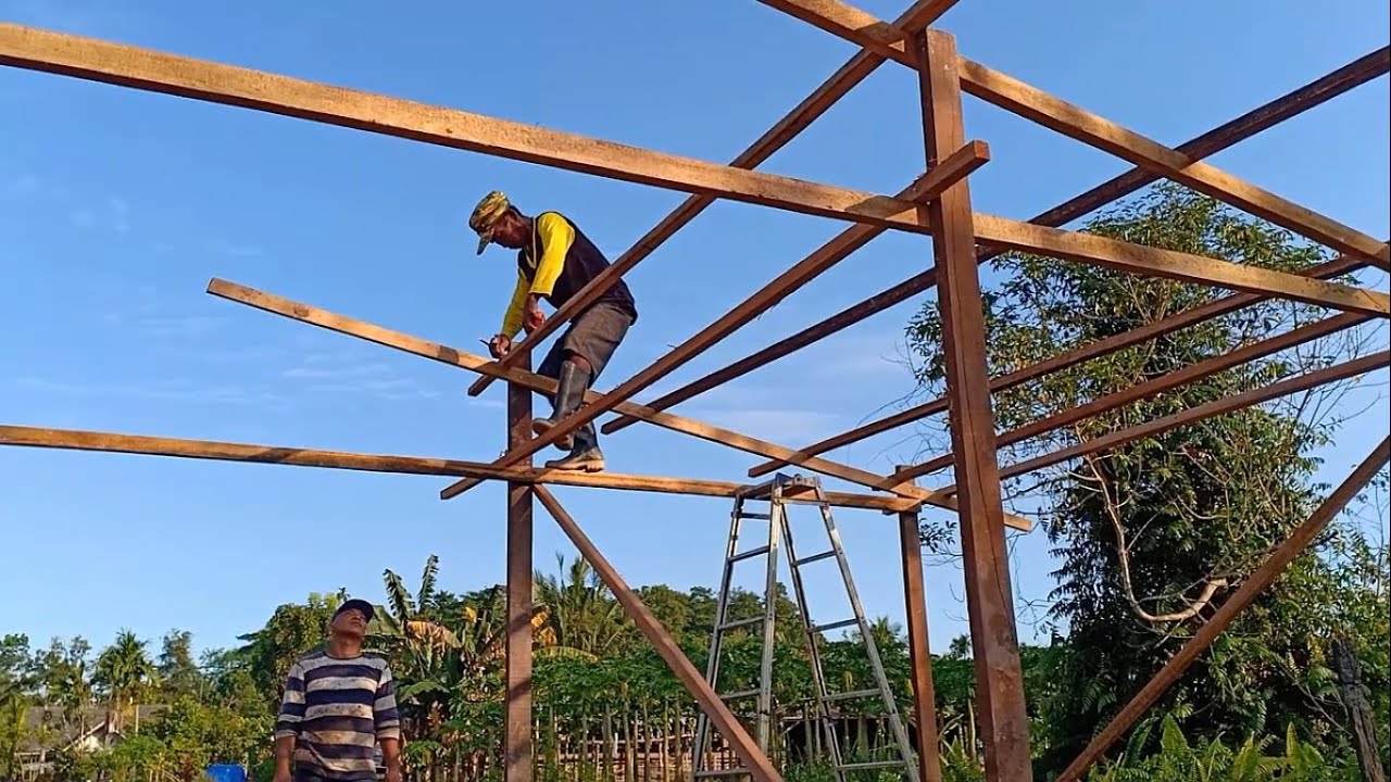 Cara membuat Rangka Pondok Gubuk
