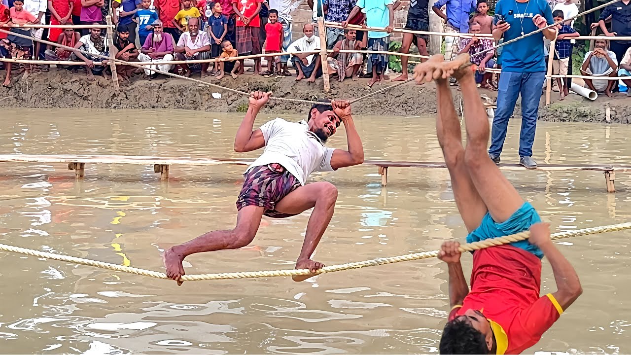 Who can walk the tightrope to the end #algamingfun #alamin9930 #funny #mrbeast #comedy #challenge