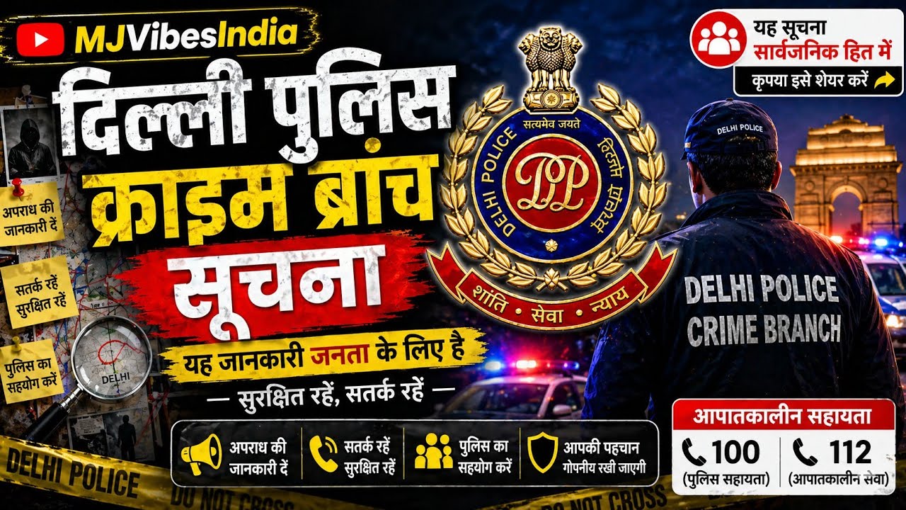 Delhi Police Crime Branch Ki Puri Jankari | Janata Ke Liye Zaroori Suchna 🚔