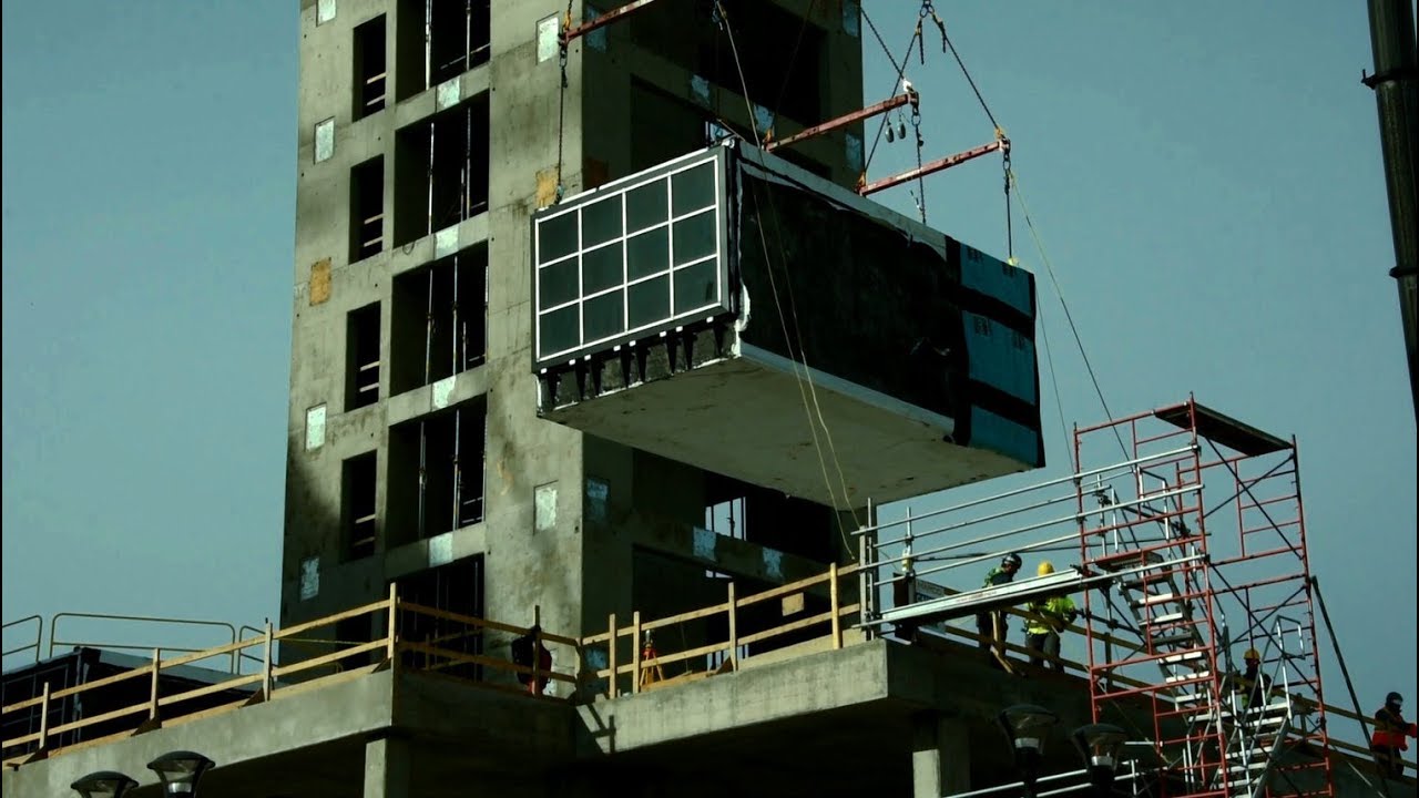Modular construction at the ALT Hotel in Calgary's East Village