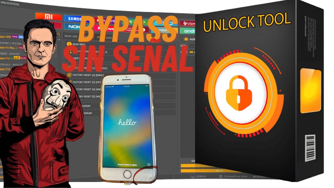 BYPASS HELLO IPHONE 8+ NO SIGNAL ❌ METODO 💥2025💥 CON UNLOCK TOOL✅ SOPORTE PARA IPHONE DEL 6 AL X 📵✅