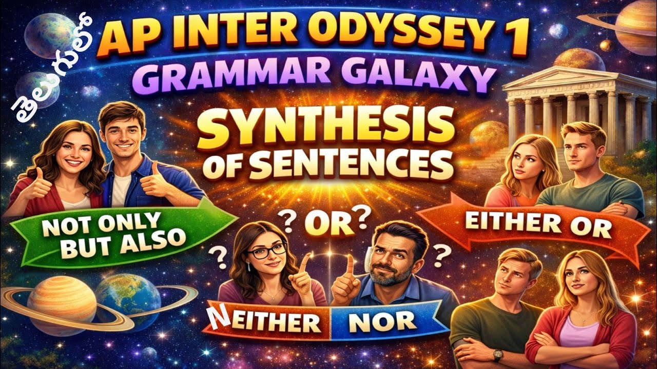 Synthesis of Sentences in Telugu I AP  Inter Odyssey 1 Grammar Galaxy First Year English