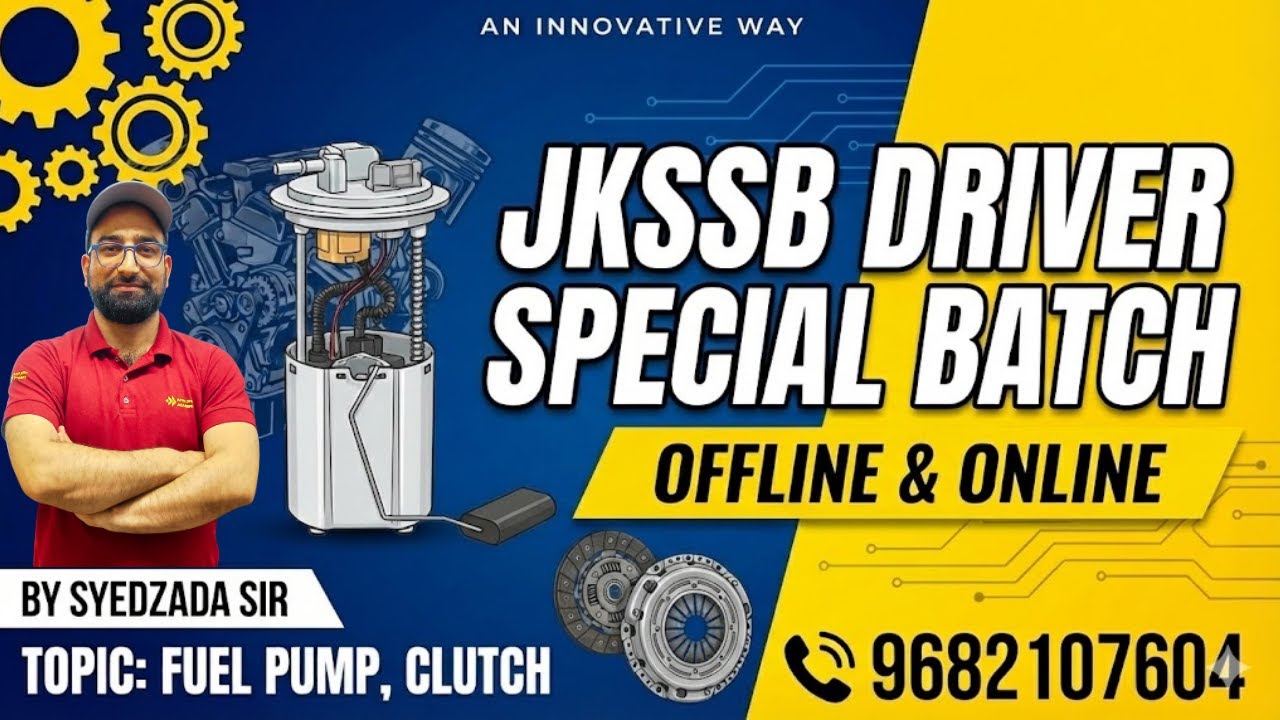JKSSB DRIVER || FUEL PUMP , BRAKING SYSYEM IN DETAIL ||  @ApniJobsAcademyCompetitiveexam