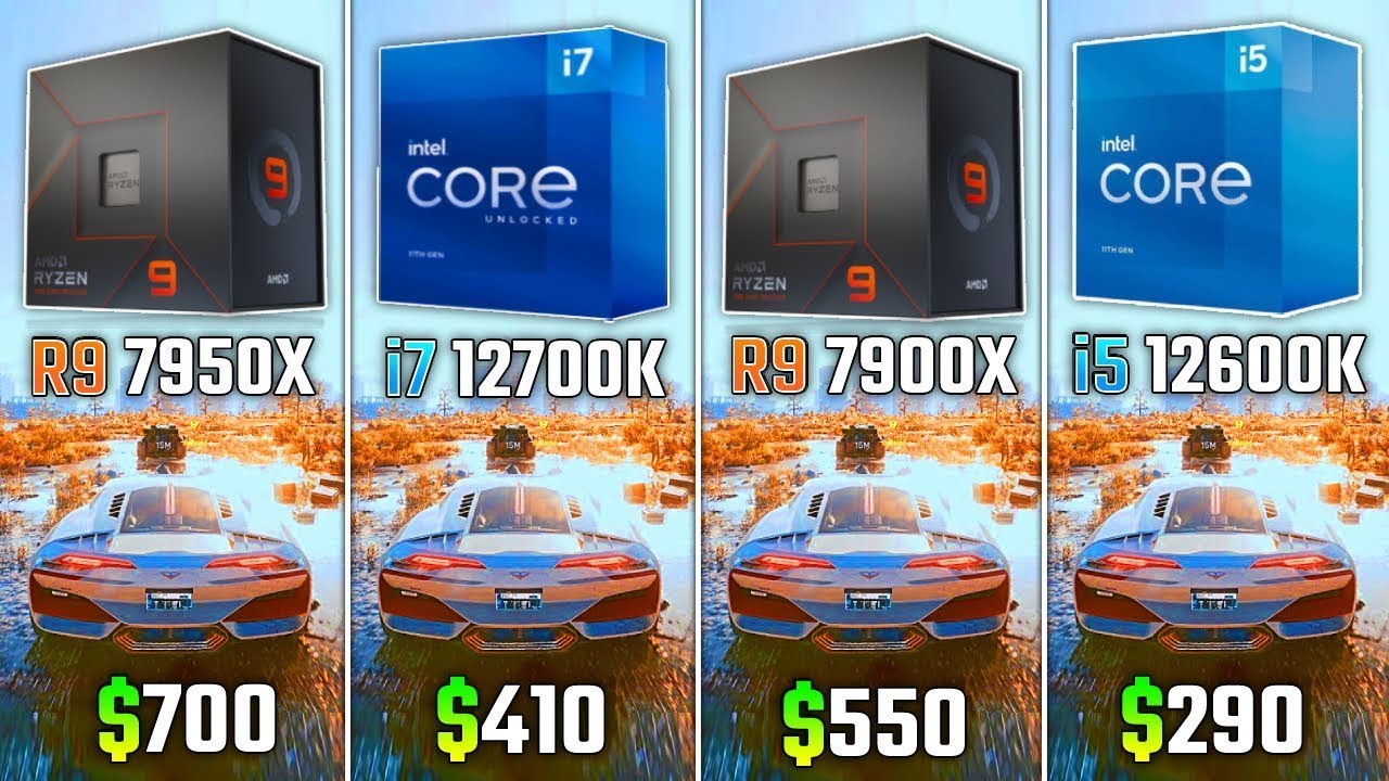 RYZEN 7950X против i7 12700K против RYZEN 7900X против i5 12600K   ТЕСТ в 6 играх