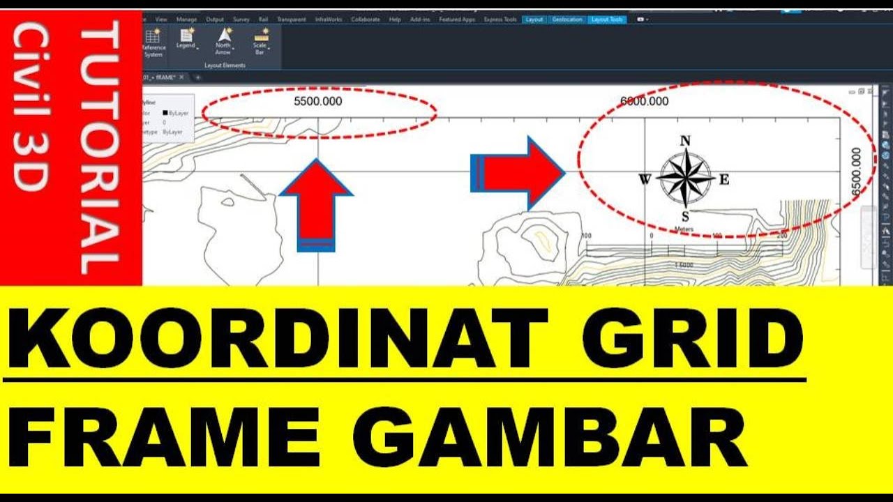 Cara Membuat Koordinat Grid di Frame Gambar Civil 3D