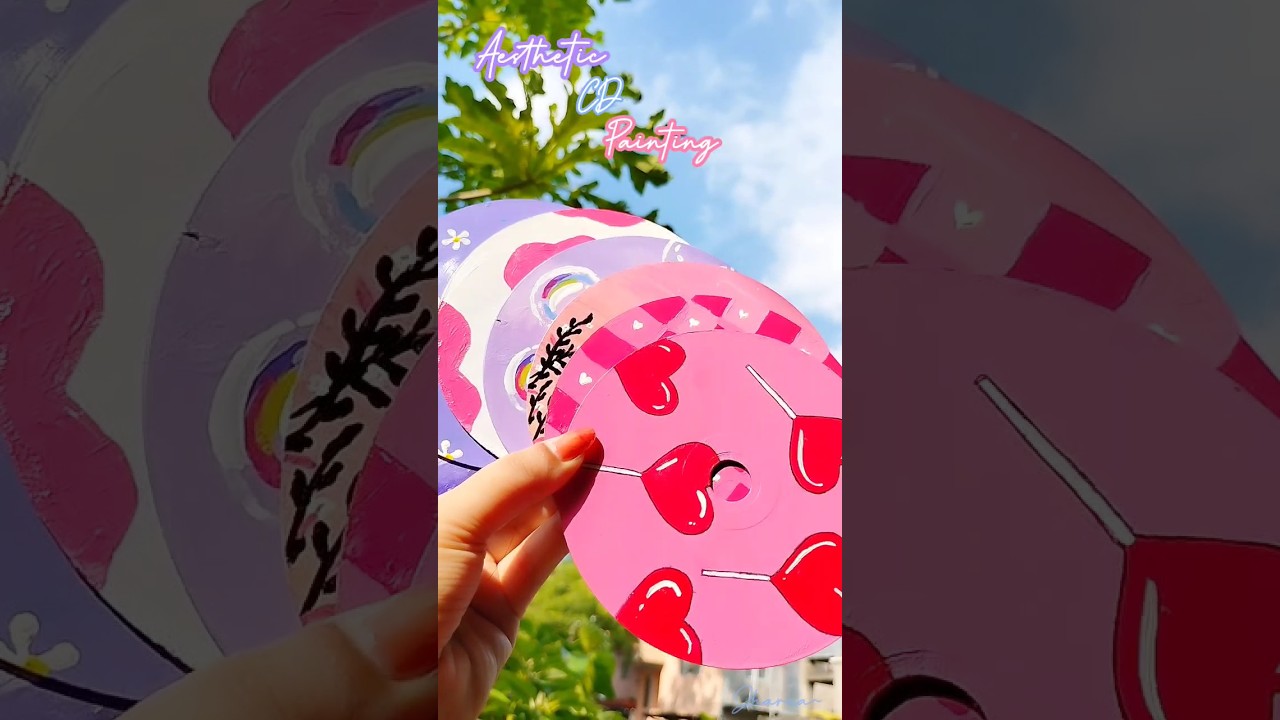 Aesthetic CD painting ideas 🌷
