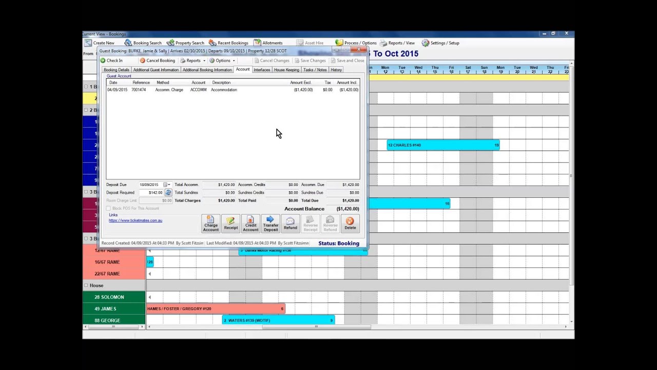 REI Master Bookings - Inserting a Booking