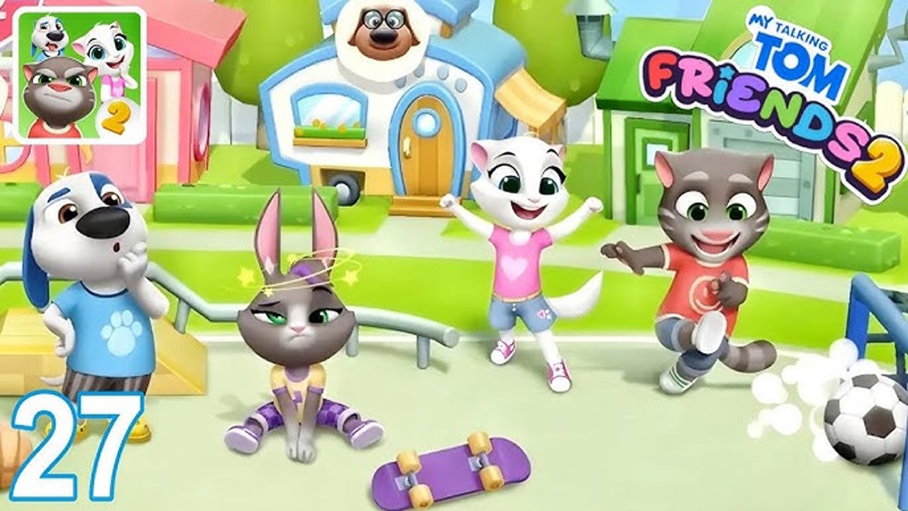 Talking Tom plays soccer with his friends; everyone plays together, and it's a lot of fun to enjoy