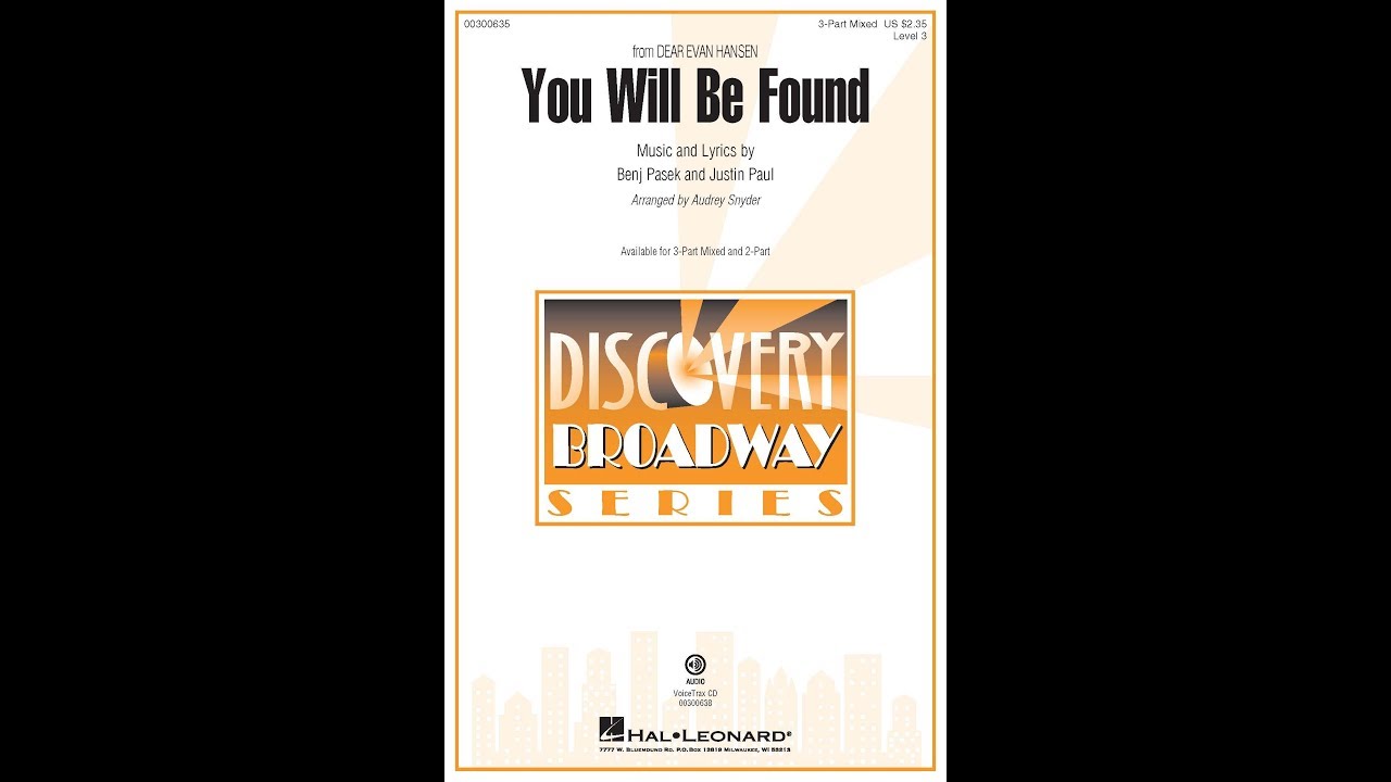 You Will Be Found (from Dear Evan Hansen) (3-Part Mixed Choir) - Arranged by Audrey Snyder