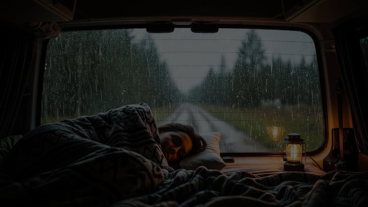 Comfortable Rainy Atmosphere in the Car Soft Thunder Sounds & Gentle Rain for a Good Night's Sleep