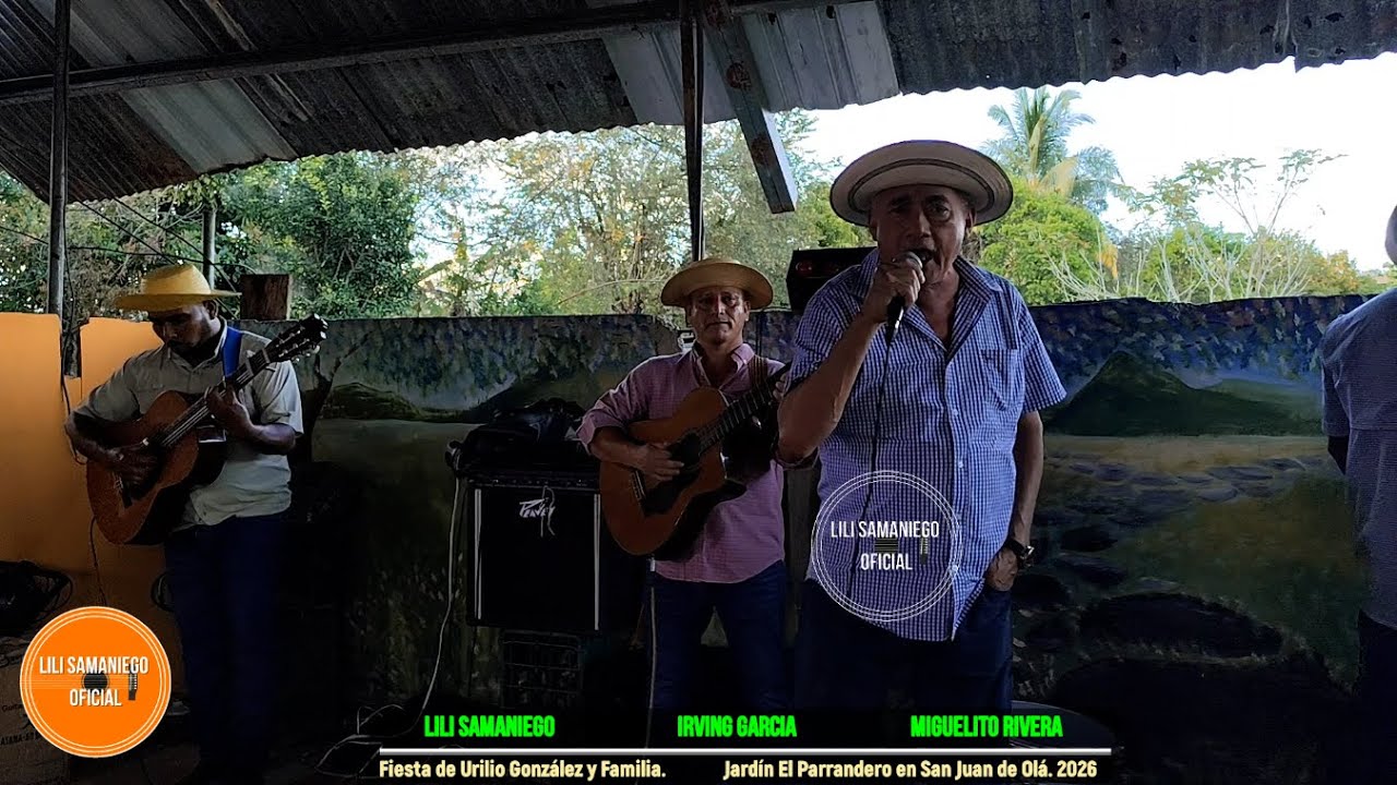 Lili Samaniego, Irving García, Miguelito Rivera. San Juan de Olá. Fiesta de Urilio González y Flía.