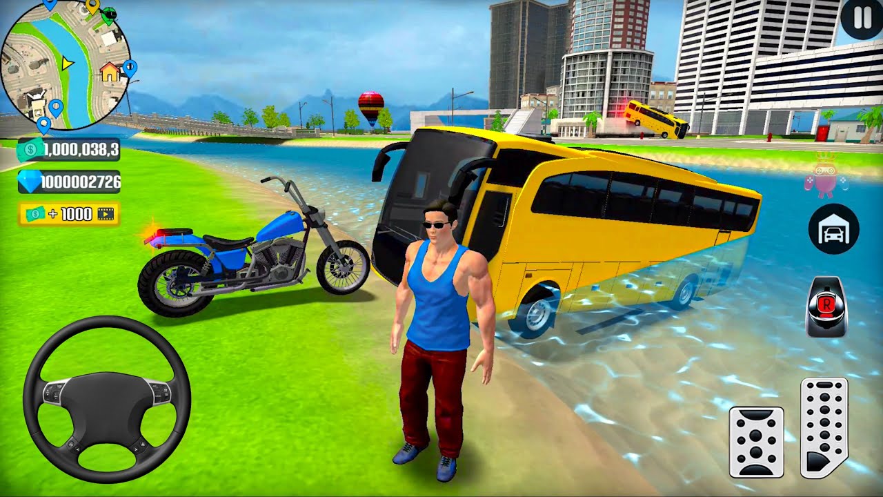 Transport Bus & Bike Driving in Open World Game - Go to Town 6 - Android Gameplay