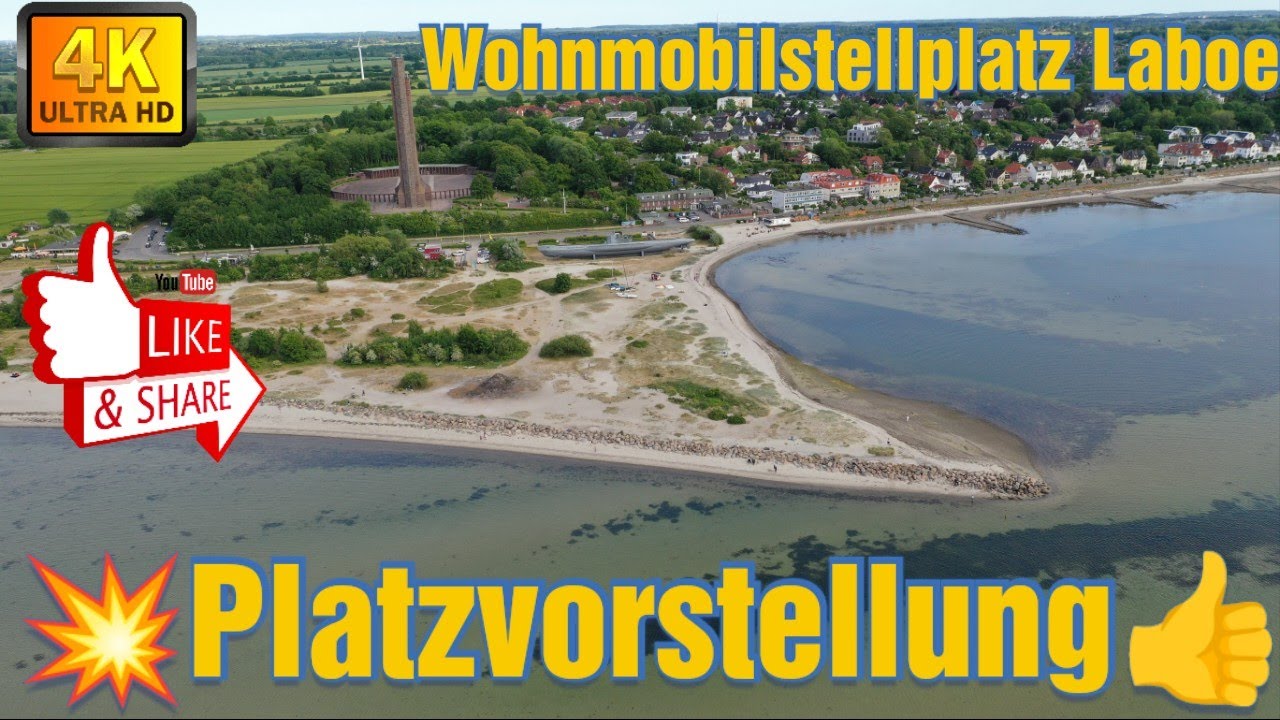 Ostseeküste bei Kiel: Wohnmobil Stellplatz Check: Der Wohnmobil-Stellplatz in Laboe bei Kiel.🚍