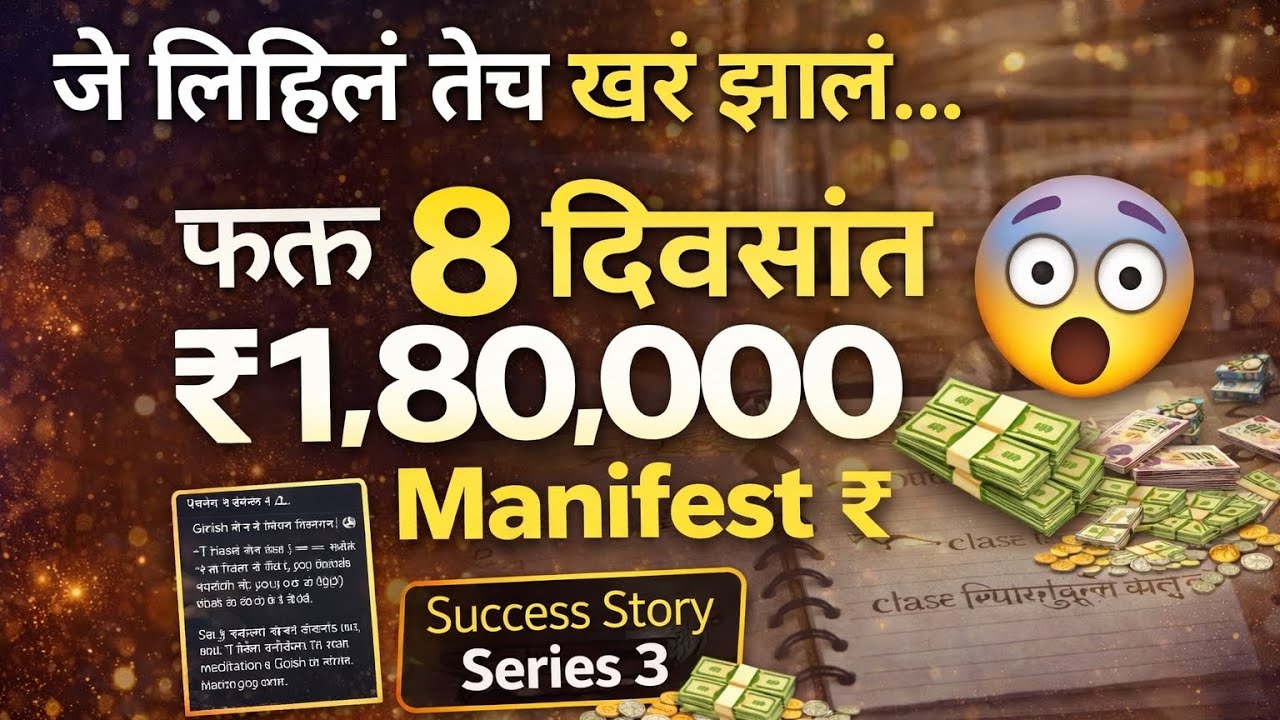 🌸💸फक्त 8 दिवसांत ₹1,80,000 Manifest! 😲 | Real Success Story | Law of Attraction | Marathi🥳