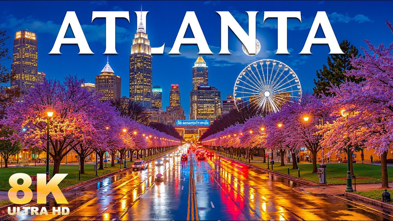 Atlanta 2026 | Cyberpunk Nights, Neon Streets & Future City Vibes in 8K