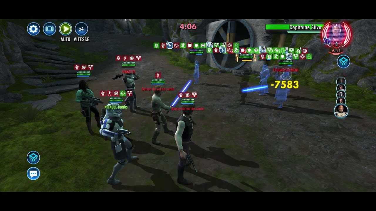 Swgoh : Cls/rex/sana/han/crex vs Kondo support cron test