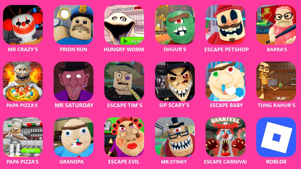 ROBLOX; ESCAPE MR FUNNY'S TOYSHOP (SCARY OBBY ),RUN FROM GRANDPA,BARA'S GRANNY HOUSE (SCARY OBBY)...