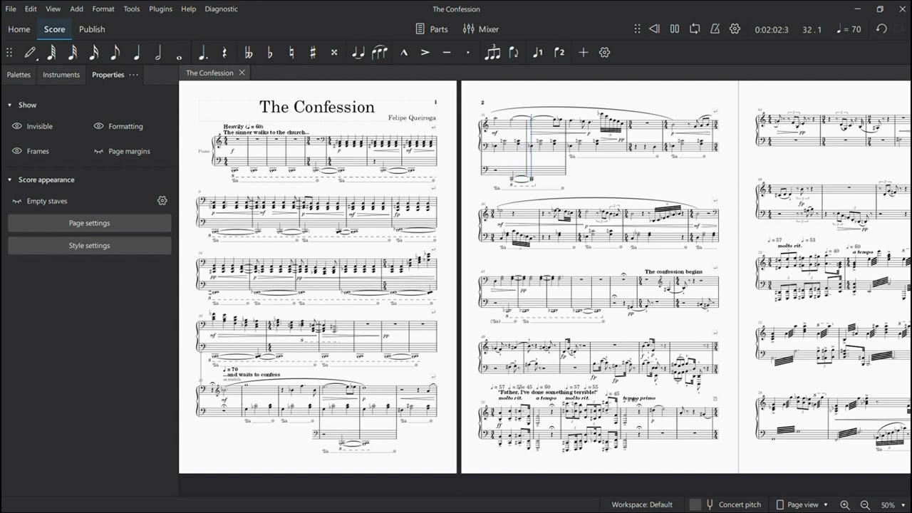The Confession - MuseScore 4 Muse Sounds Solo Piano Test