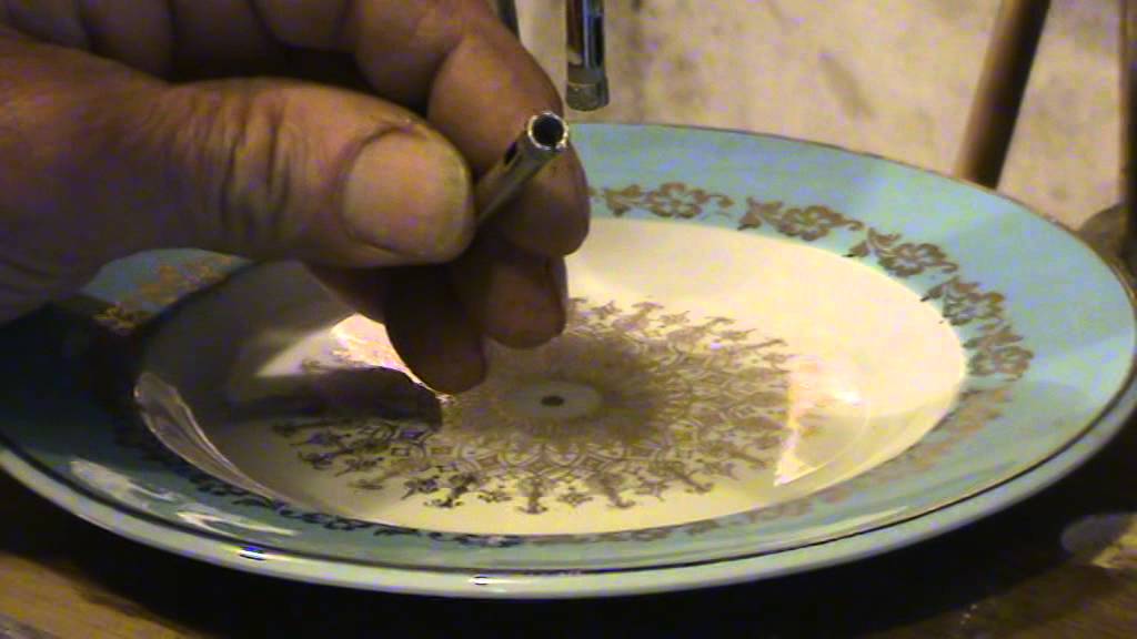 How to drill a hole through a plate for a cake stand