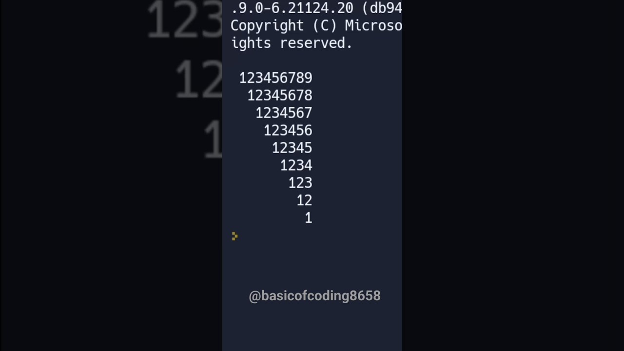 08-Triangle pettern using nested for loop in C# ॥ Number pettern #basicofcoding#coding#csharp#shorts