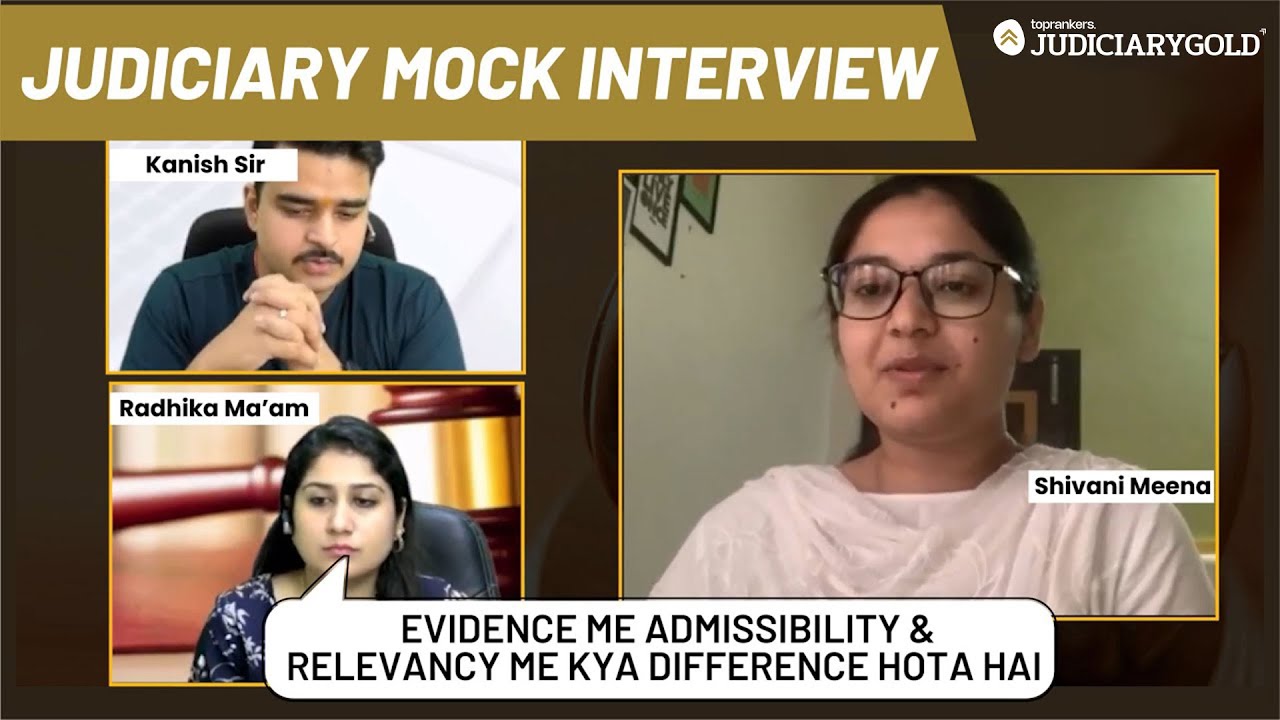 Judiciary Live Mock Interview | RJS Mock Interview Preparation | RJS (Rank 119) Shivani Meena