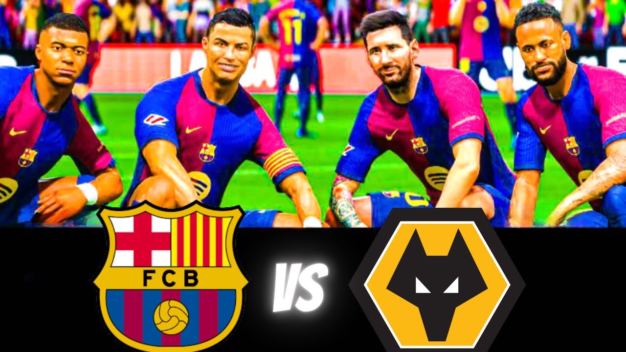 FIFA 25 - MESSI RONALDO NEYMAR & MBAPPE | ALL STARS | BARCELONA vs WOLVES  | WC LIVE
