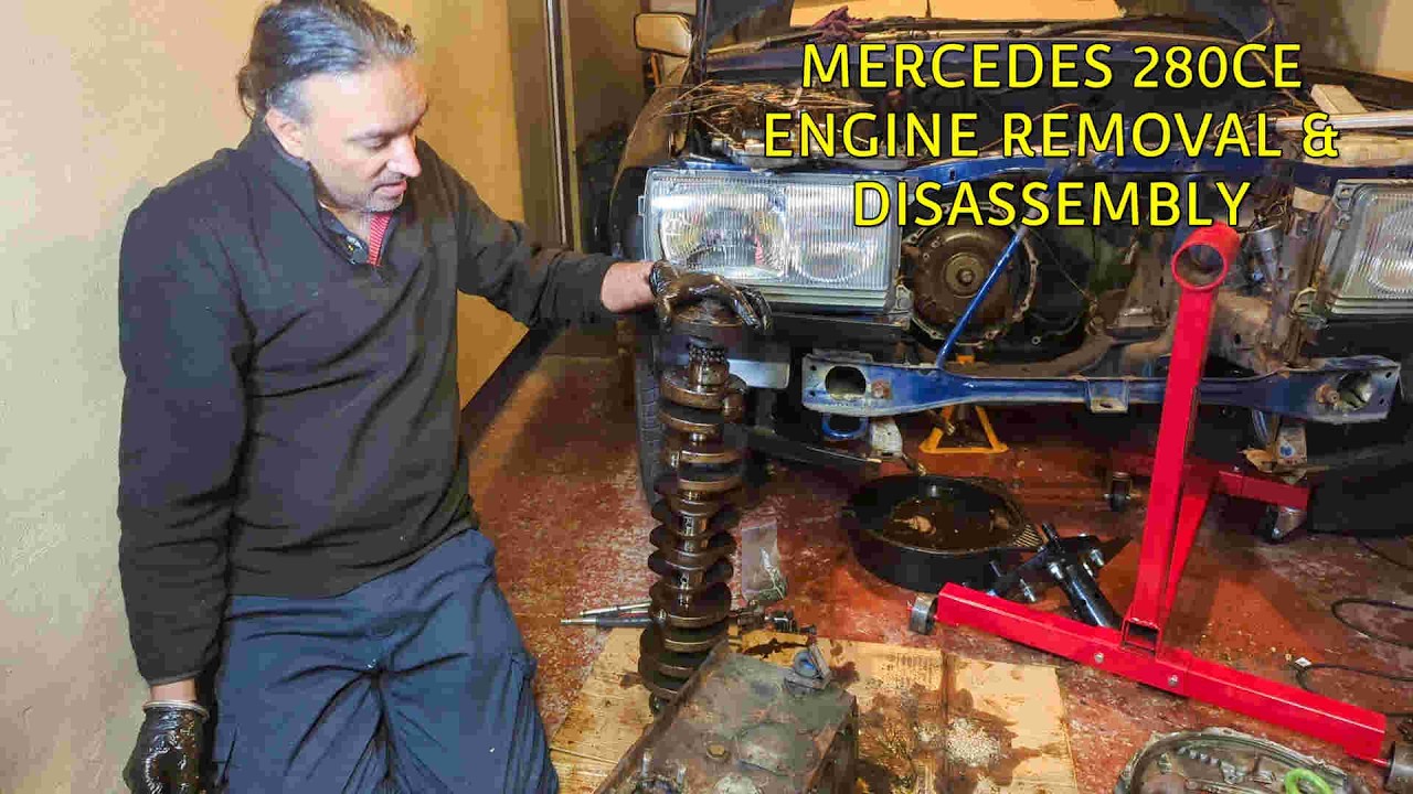 Full Mercedes 280CE Restoration - Engine Removal and Disassembly
