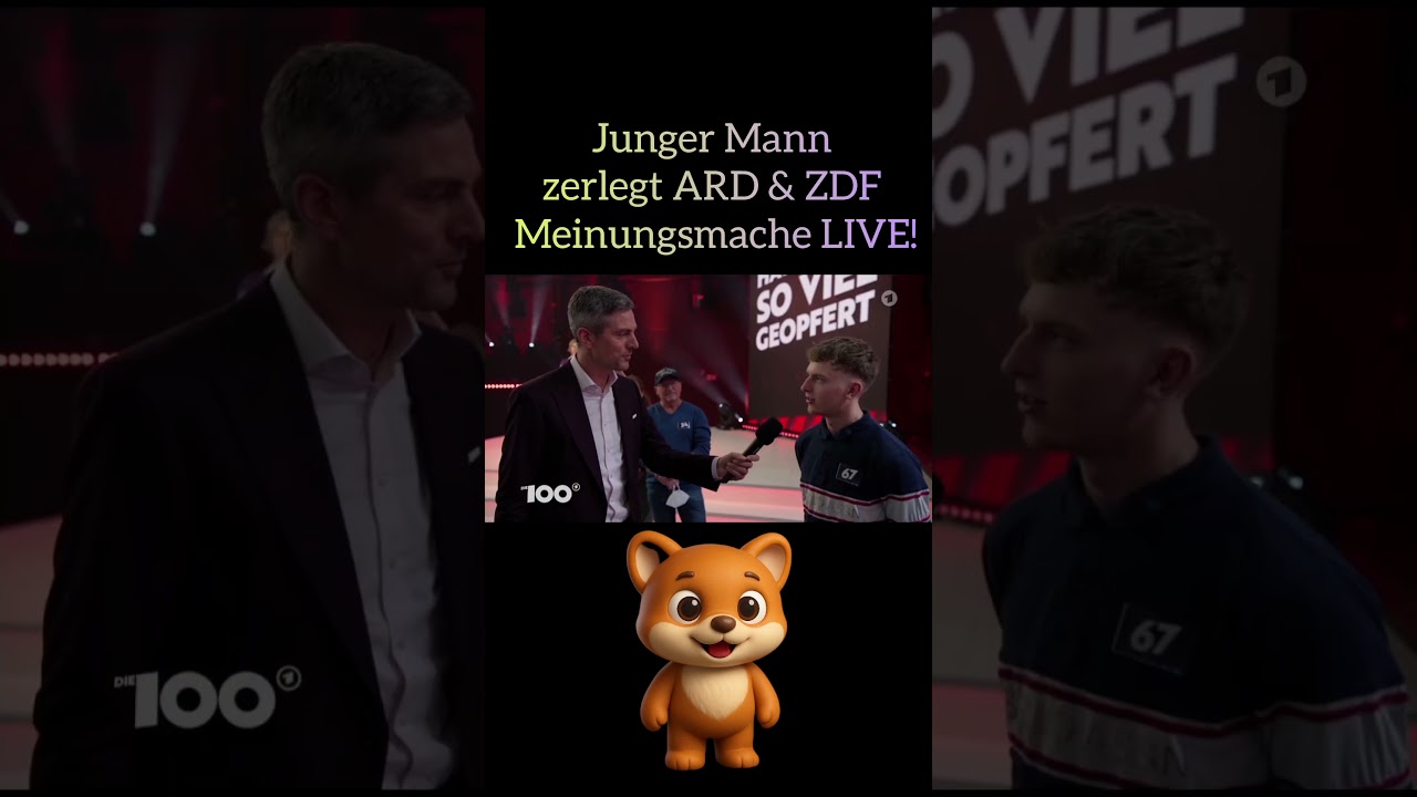 Junger Mann zerlegt ARD & ZDF Meinungsmache LIVE!