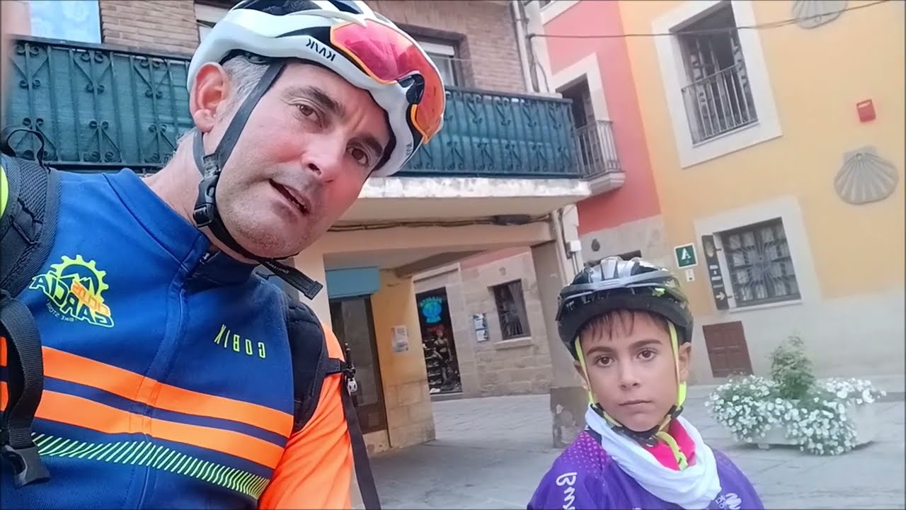 CAMINA SANTIAGO. Santo Domingo de la Calzada - Atapuerca bici con mi hijo de 9 años. subida pedraja