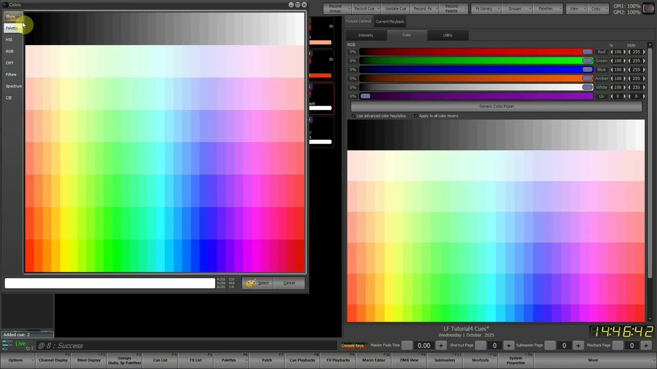 Учебное пособие по LightFactory 4: Запись команд