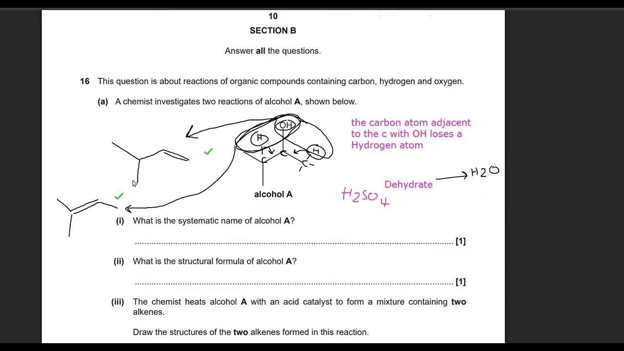 Разбор вопросов по органической химии уровня A-Level.