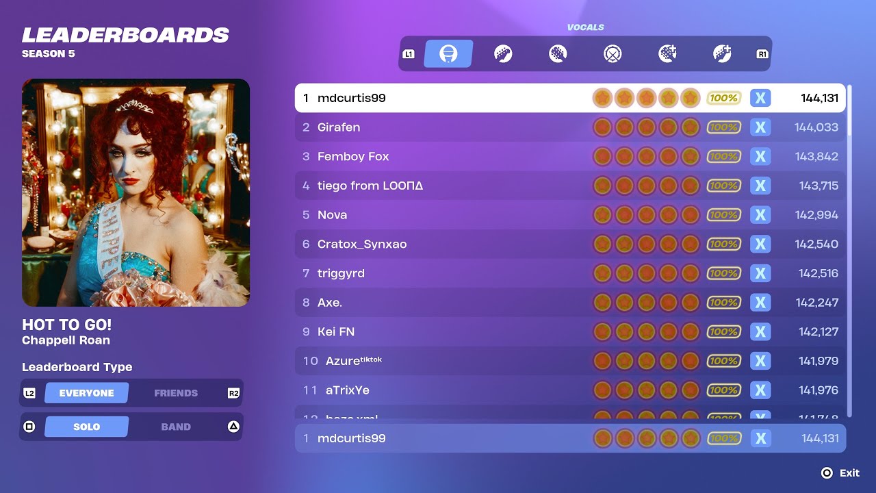 [Fortnite Festival S5] HOT TO GO! Expert Vocals 100% FC 1st Place All Perfects