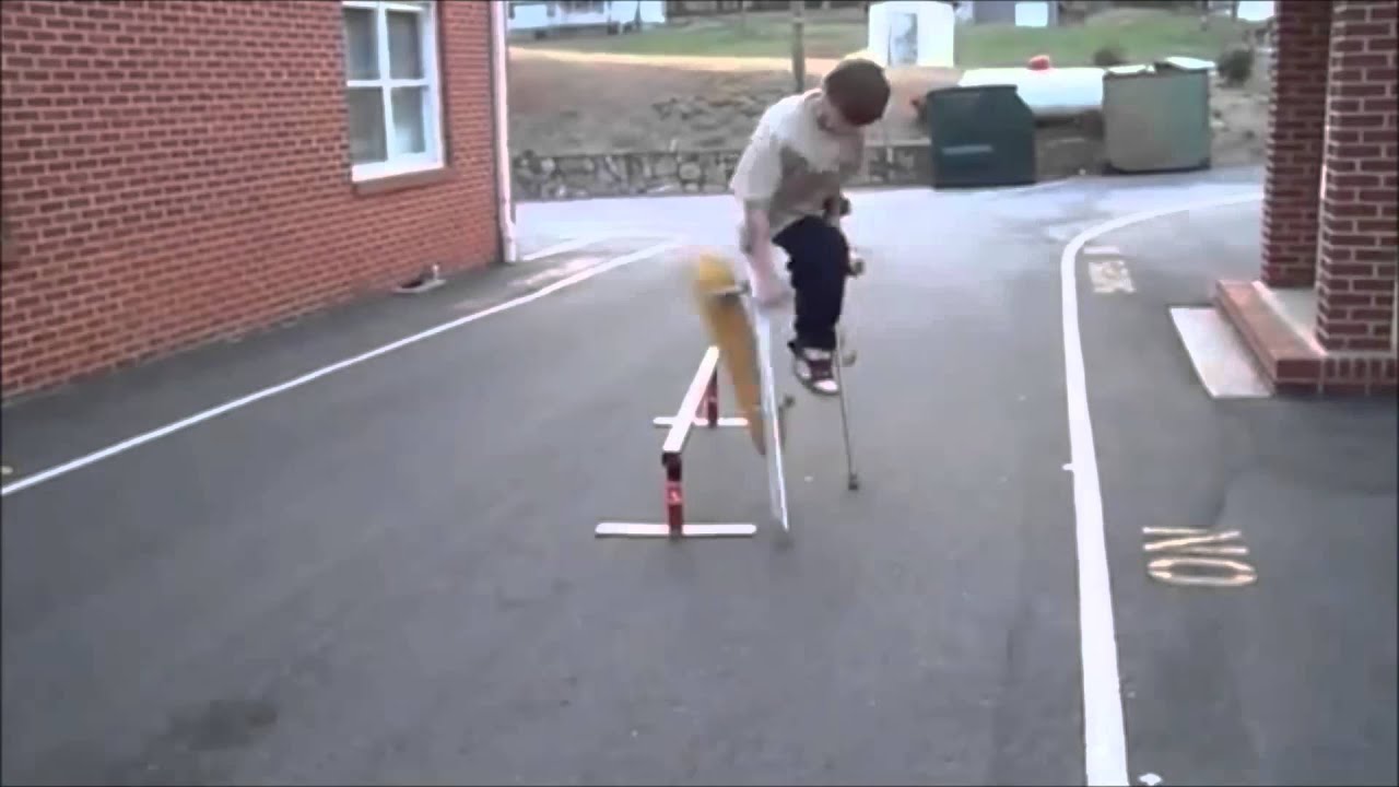 paralyzed boy does skateboard tricks