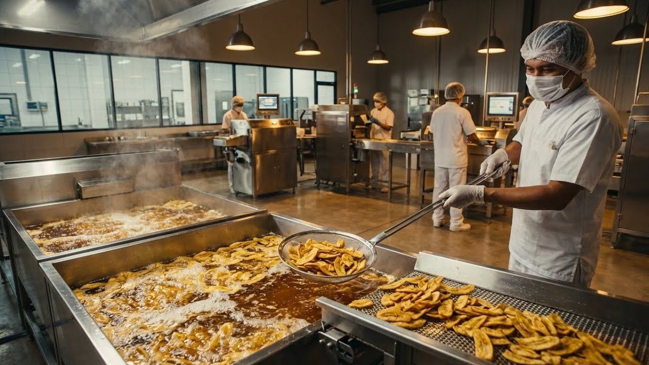 Banana Chips Manufacturing Process | Inside a Modern Factory