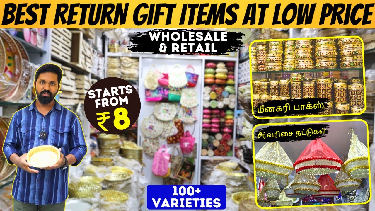 ரூ.8 முதல் RETURN GIFTS Variety-ஆ இருக்கு | Best Return Gift Shop In Chennai | Gift Item | MK Reacts