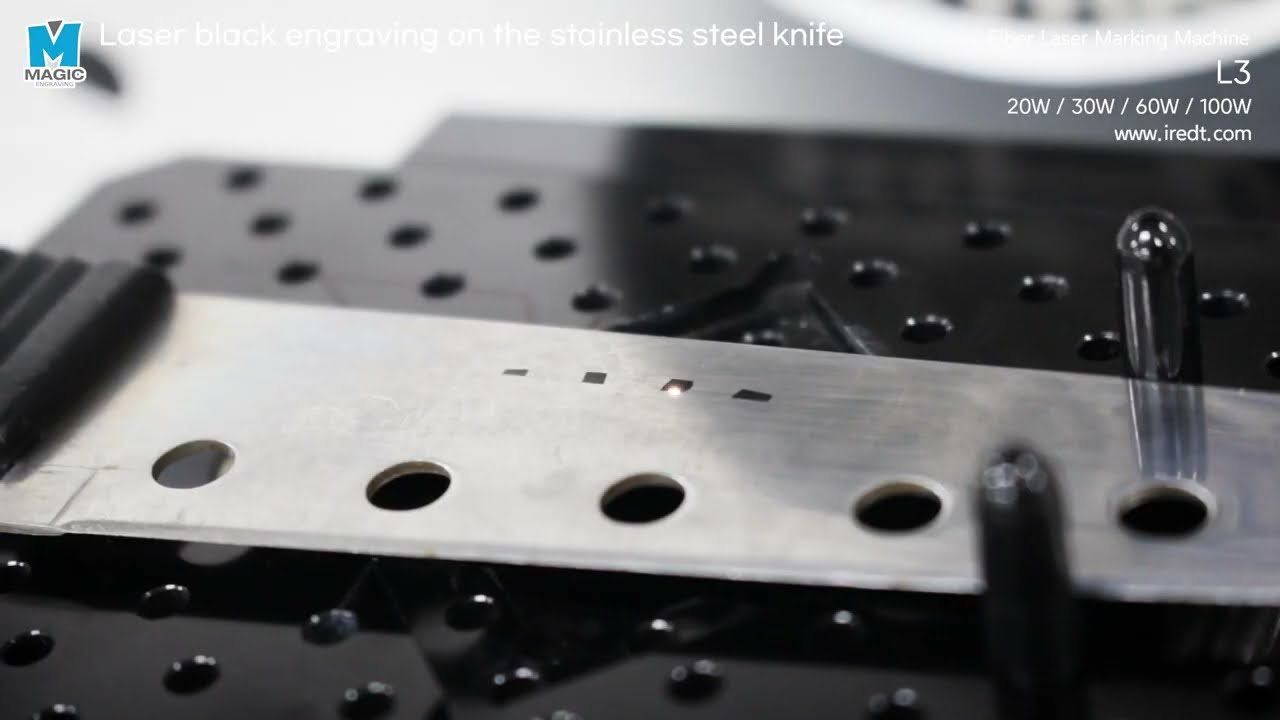 MAGIC L3 Laser black engraving on the stainless steel knife
