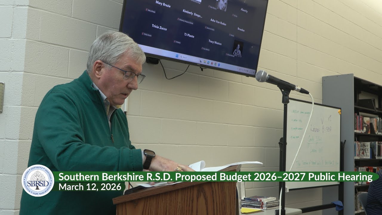Southern Berkshire R.S.D. Proposed Budget 2026–2027 Public Hearing, March 12, 2026