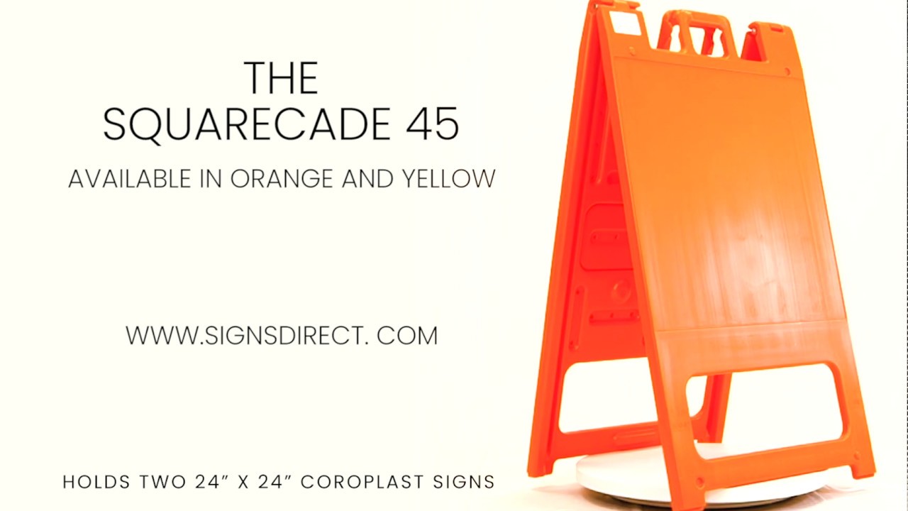 ORANGE Plasticade PORTABLE SANDWICH BOARD STYLE A-FRAME SQUARECADE 45  from Signs Direct