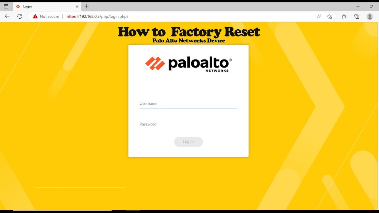 How to Factory Reset Palo Alto Networks Device | Forgot Password and with login access