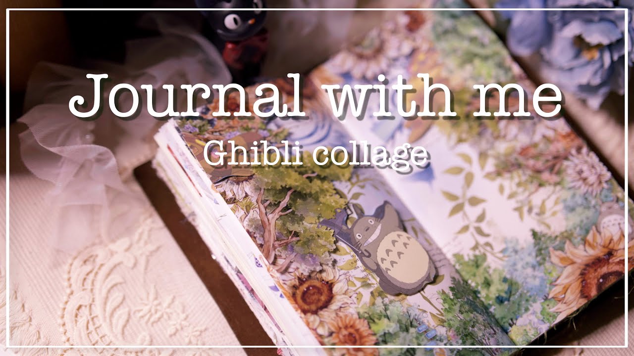 [ASMR]  ジブリでコラージュ🌱  |  journal with me | collage |