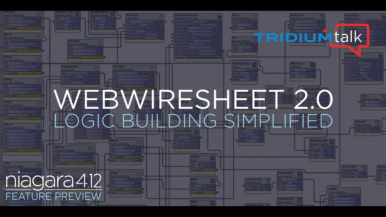 TridiumTalk: Niagara 4.12 Feature - Logic Building Simplified with WebWiresheet 2.0 (May 12, 2022)