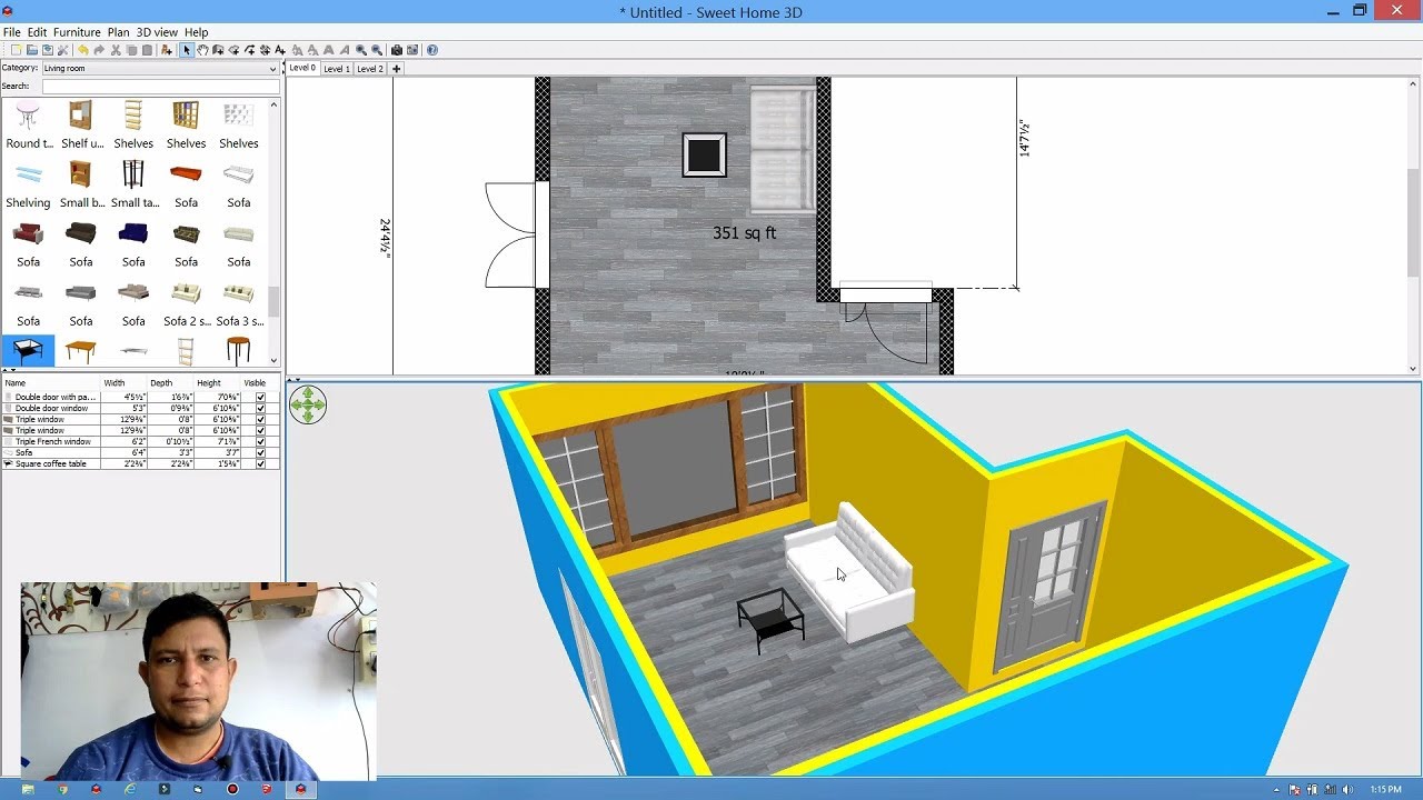 Sweet Home 3D Basic Tutorial in Hindi Complete A to Z
