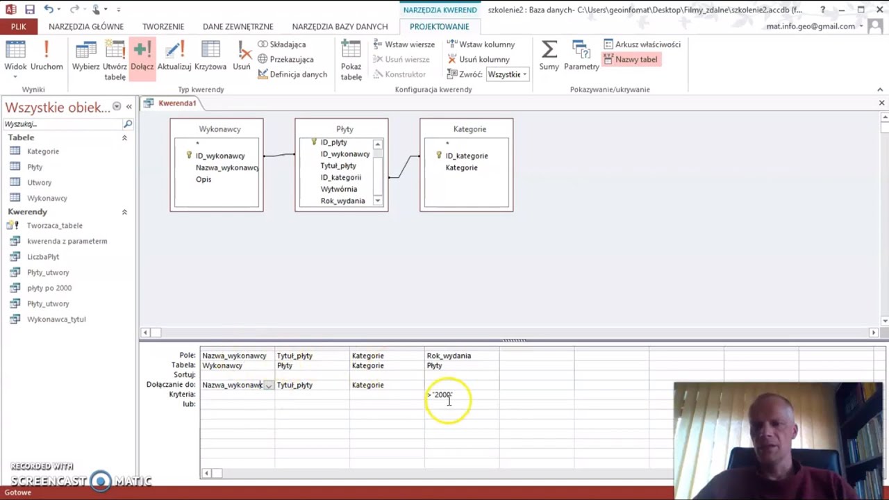 Formularze i raporty w Access'ie